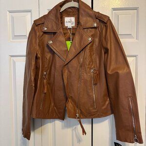 NWT Sam Edelman Brown Leather Jacket